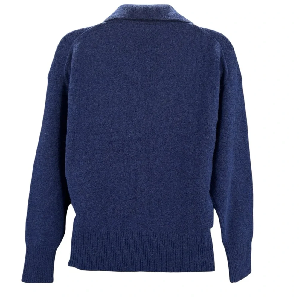 J. Crew V-Neck Collared Sweater In Super Soft Yarn Merino Wool Alpaca Relaxed XS
